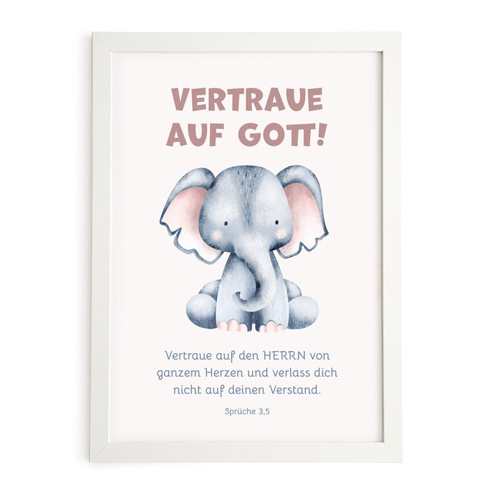 Poster für Kinder "Vertraue auf Gott!" · Bibelvers · Sprüche 3,5