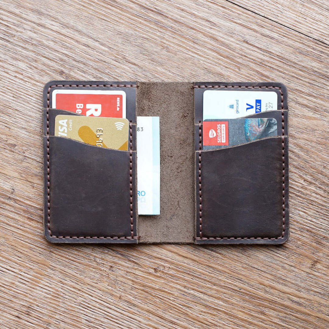 Leder Geldbörse "Kompakt" · echtes Leder · handgefertigt – Aus Gnade