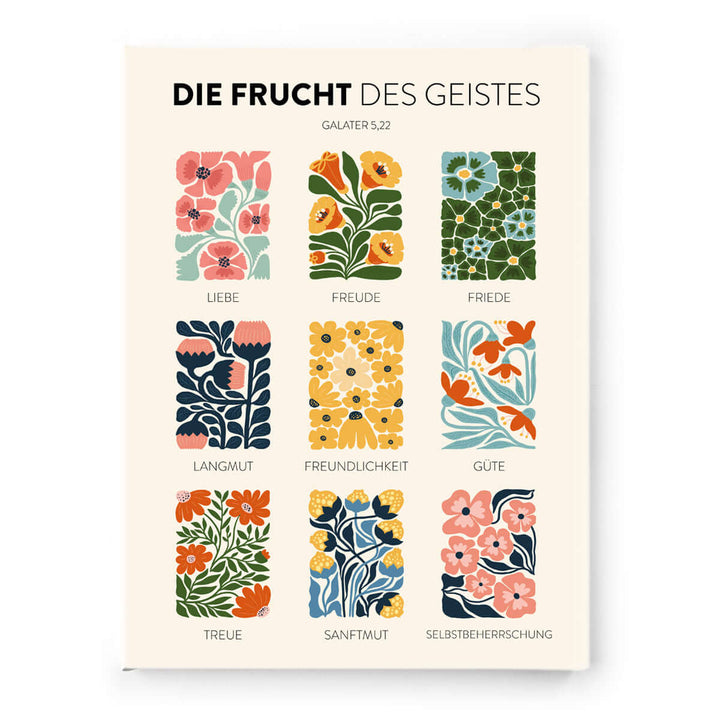 Leinwandbild "Die Frucht des Geistes" · Bibelvers Galater 5,22 · 30x40 cm