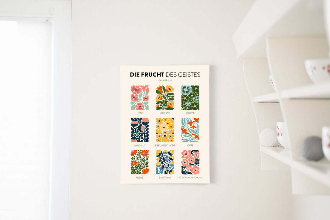 Leinwandbild "Die Frucht des Geistes" · Bibelvers Galater 5,22 · 30x40 cm