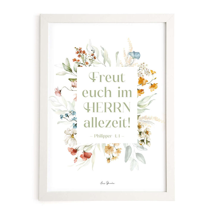 Poster "Freut euch im Herrn allezeit!" · Bibelvers