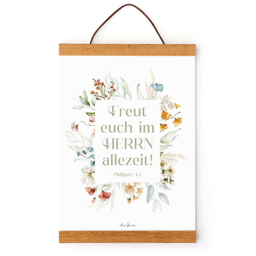 Poster "Freut euch im Herrn allezeit!" · Bibelvers