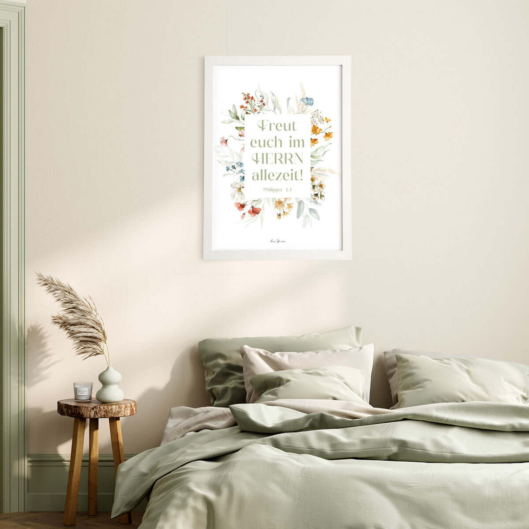 Poster "Freut euch im Herrn allezeit!" · Bibelvers