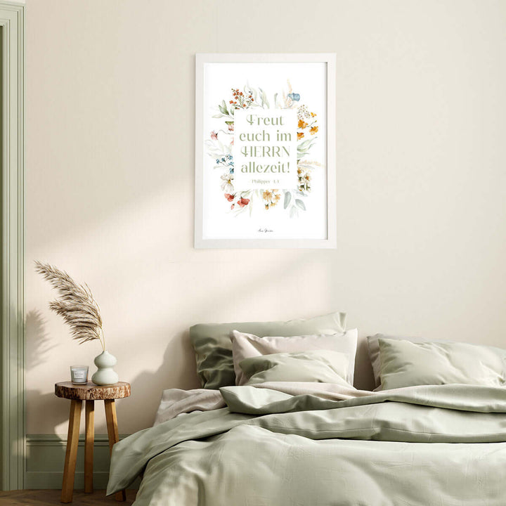 Poster "Freut euch im Herrn allezeit!" · Bibelvers