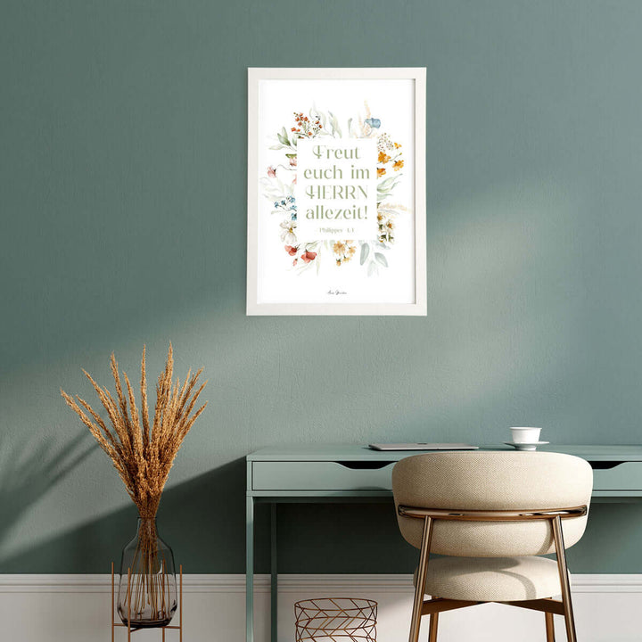Poster "Freut euch im Herrn allezeit!" · Bibelvers