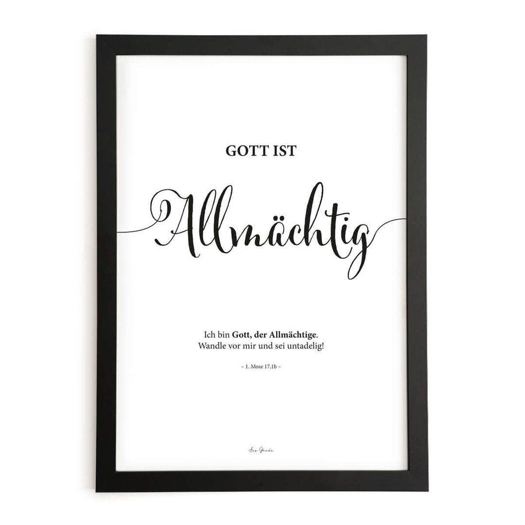 Poster "Gott ist Allmächtig" · Lettering · Serie Gottes Wesen – Aus Gnade