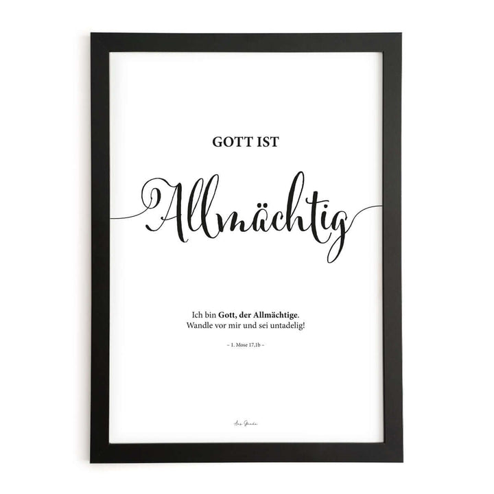 Poster "Gott ist Allmächtig" · Lettering · Serie Gottes Wesen – Aus Gnade
