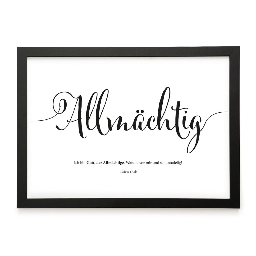 Poster "Gott ist Allmächtig" · Lettering · Serie Gottes Wesen