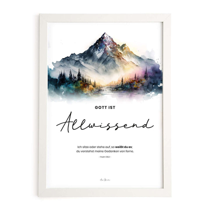 Poster "Gott ist Allwissend" · Berge · Serie Gottes Wesen