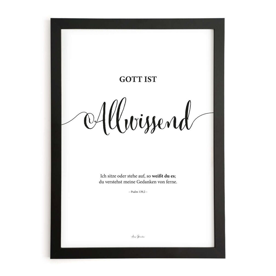 Poster "Gott ist Allwissend" · Lettering · Serie Gottes Wesen