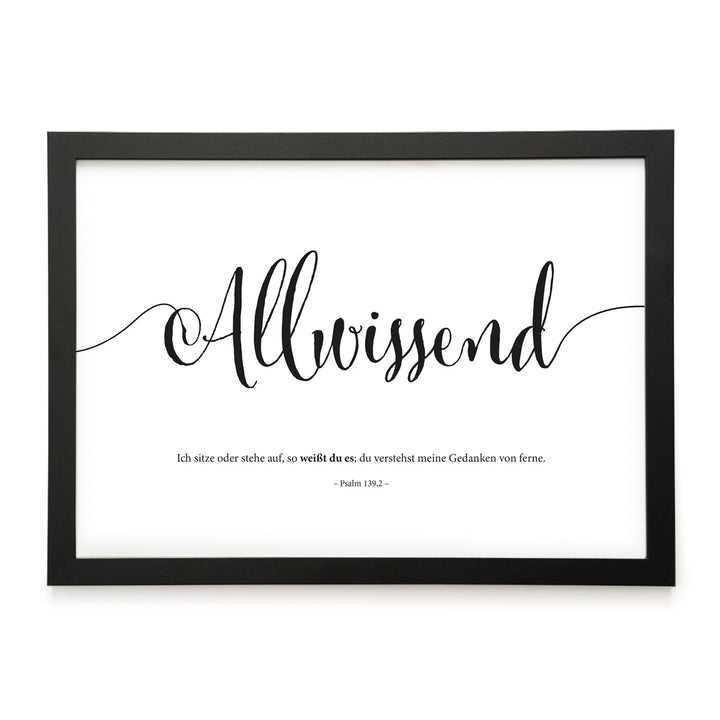 Poster "Gott ist Allwissend" · Lettering · Serie Gottes Wesen