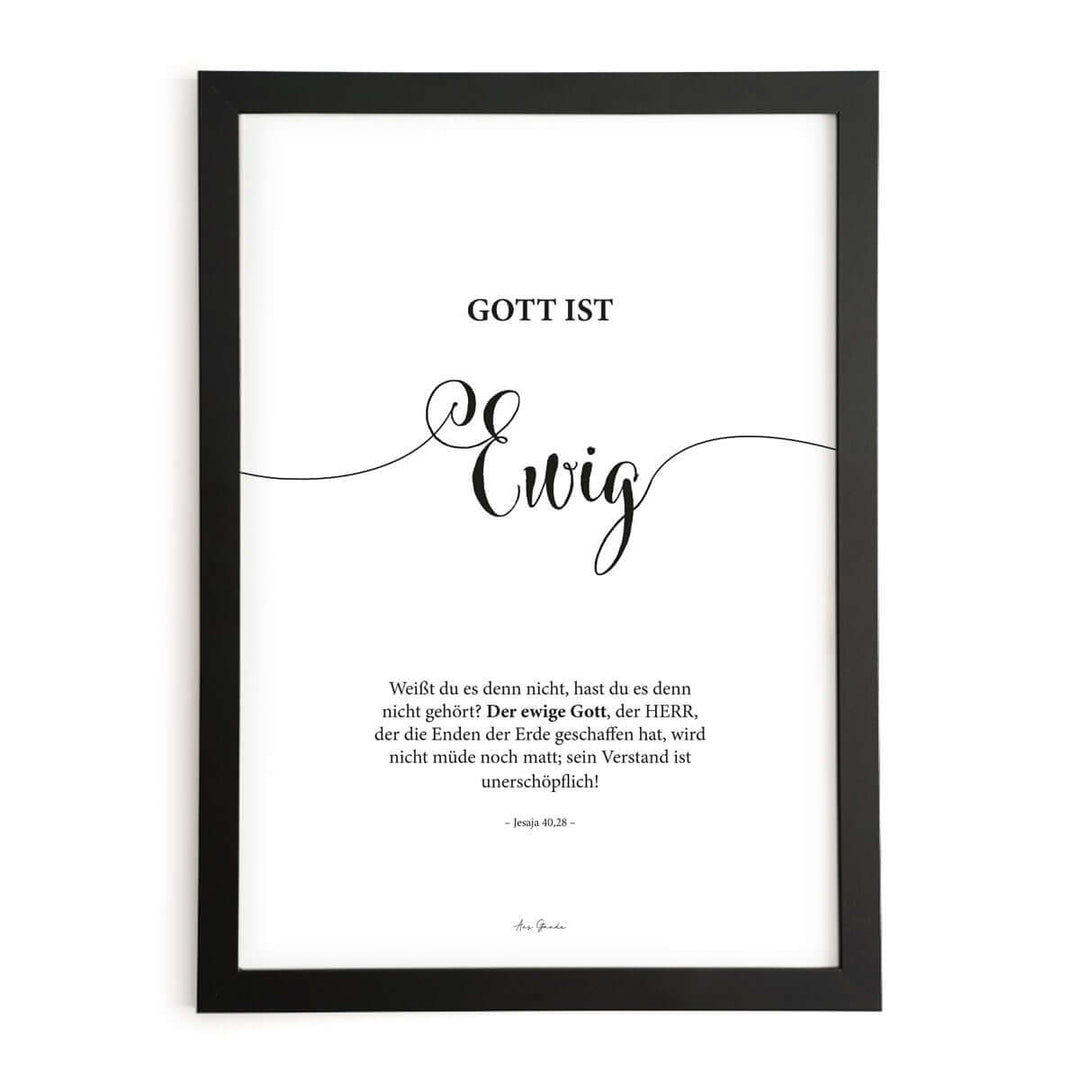 Poster "Gott ist Ewig" · Lettering · Serie Gottes Wesen – Aus Gnade