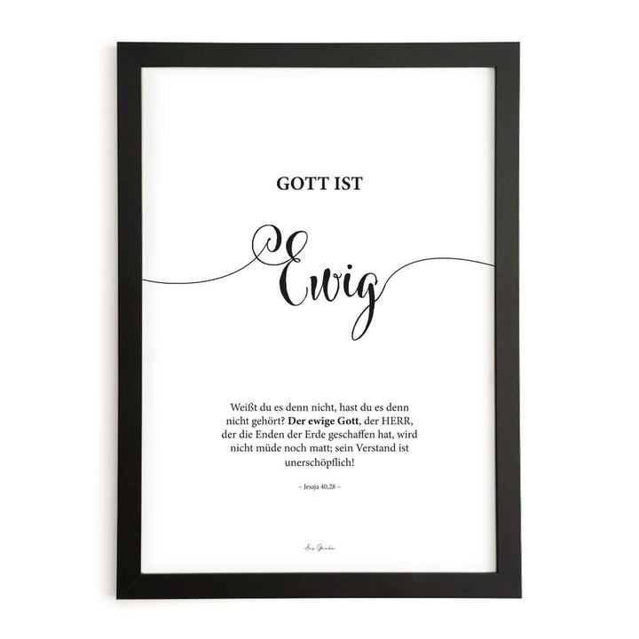 Poster "Gott ist Ewig" · Lettering · Serie Gottes Wesen – Aus Gnade
