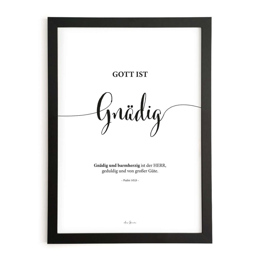 Poster "Gott ist Gnädig" · Lettering · Serie Gottes Wesen