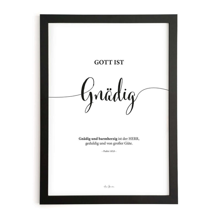 Poster "Gott ist Gnädig" · Lettering · Serie Gottes Wesen