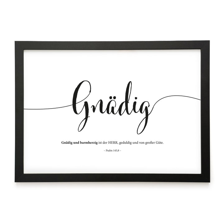 Poster "Gott ist Gnädig" · Lettering · Serie Gottes Wesen