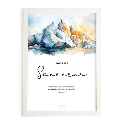 Poster "Gott ist Souverän" · Berge · Serie Gottes Wesen – Aus Gnade