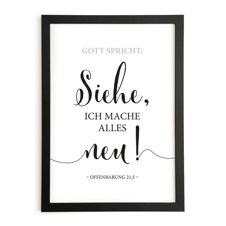 Poster "Jahreslosung 2026" · Lettering s/w · Bibelvers