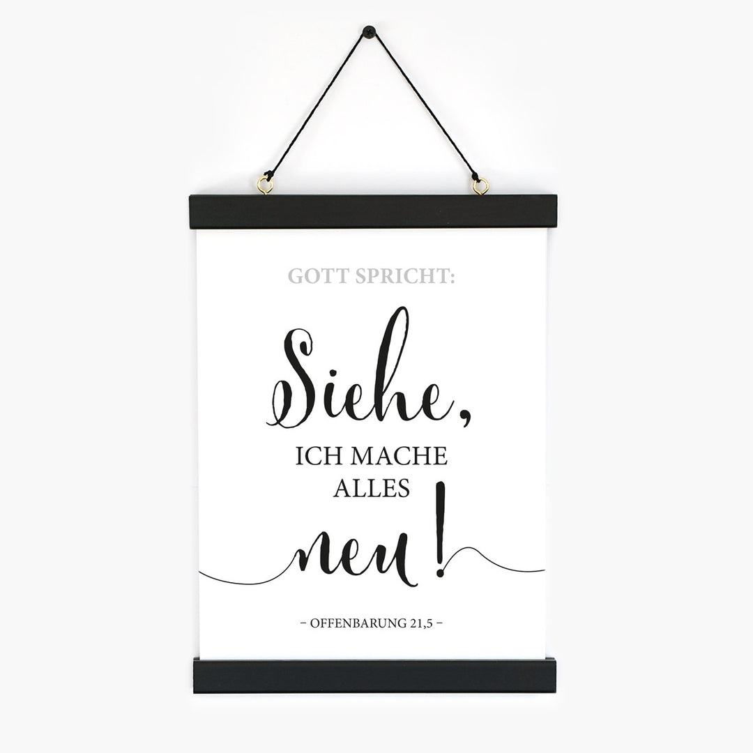 Poster "Jahreslosung 2026" · Lettering s/w · Bibelvers