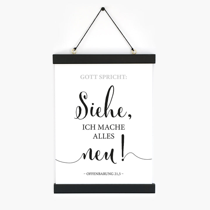 Poster "Jahreslosung 2026" · Lettering s/w · Bibelvers