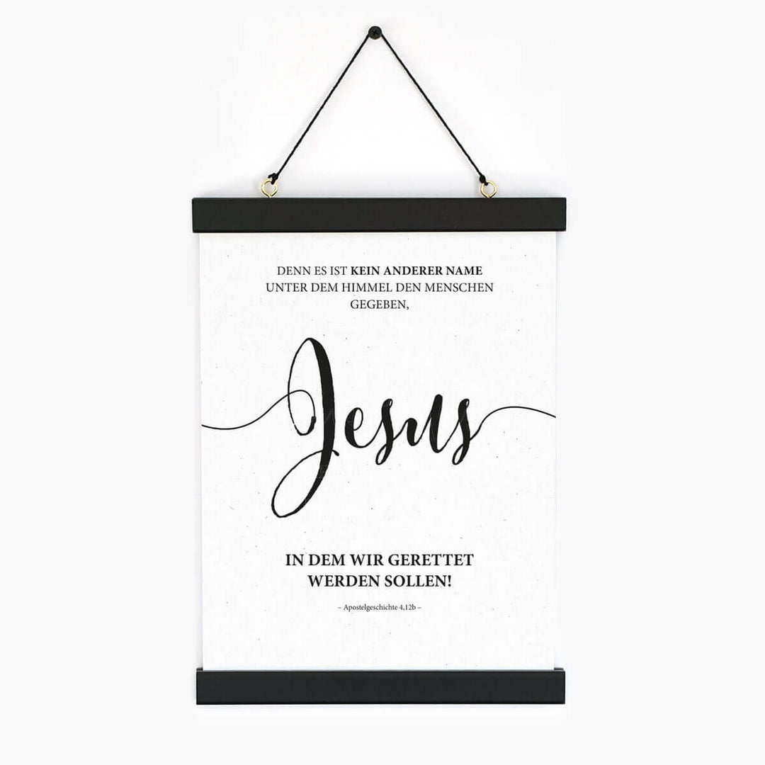 Poster "Jesus" · Lettering s/w · Bibelvers Deutsch – Aus Gnade