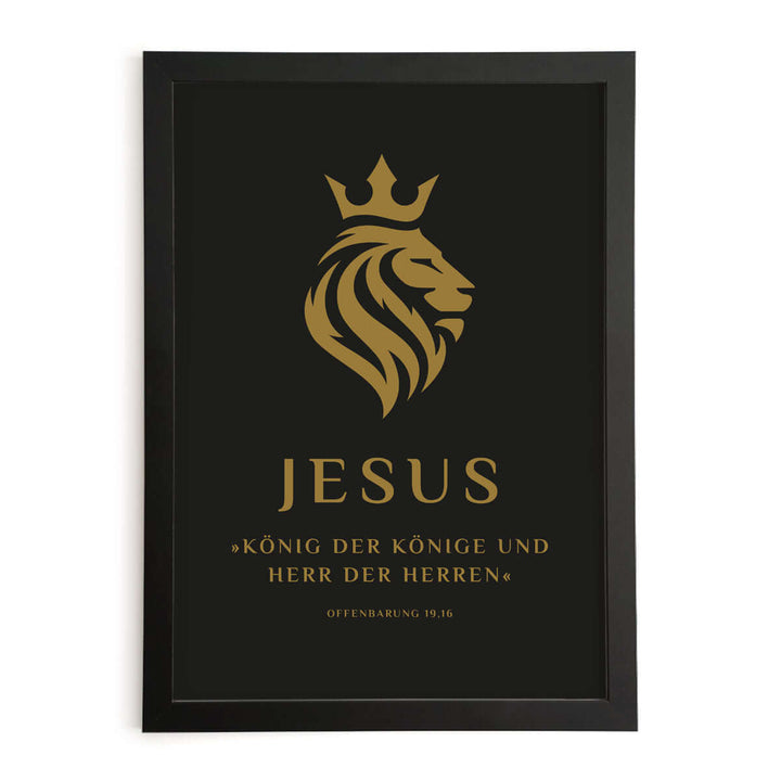 Poster "Jesus – König der Könige" · Löwe · Gold metallic · A3