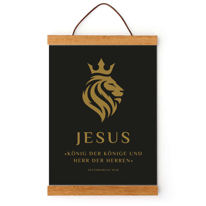 Poster "Jesus – König der Könige" · Löwe · Gold metallic · A3