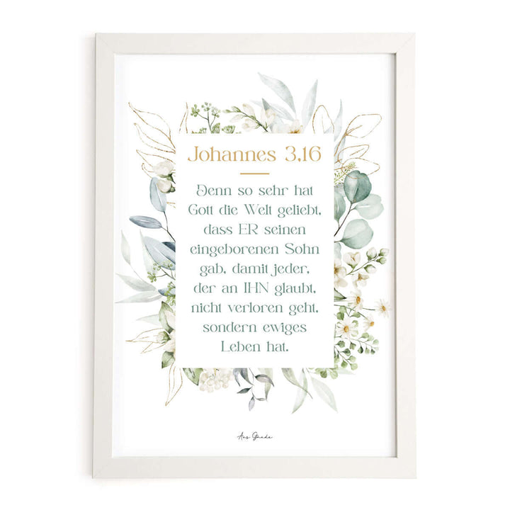 Poster "Johannes 3,16" · Pflanzen · Bibelvers