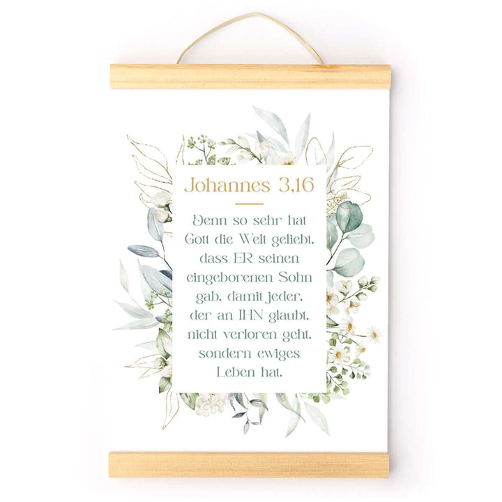 Poster "Johannes 3,16" · Pflanzen · Bibelvers
