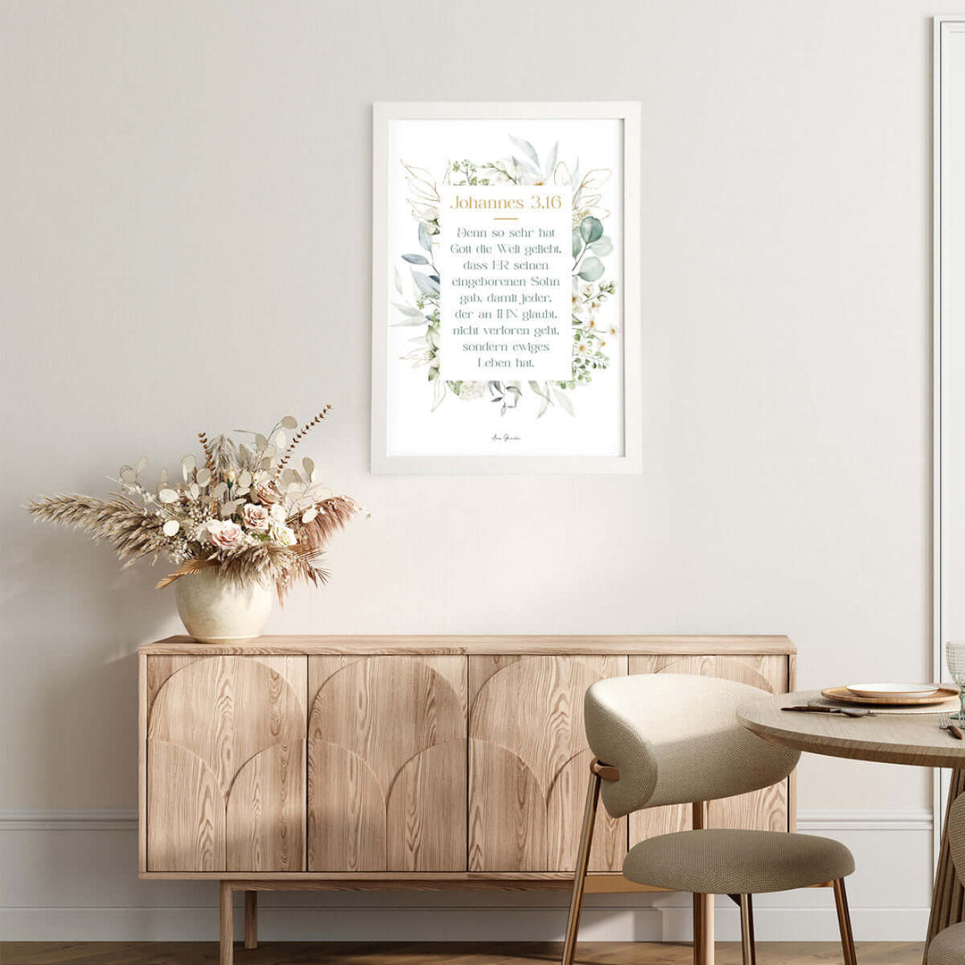 Poster "Johannes 3,16" · Pflanzen · Bibelvers