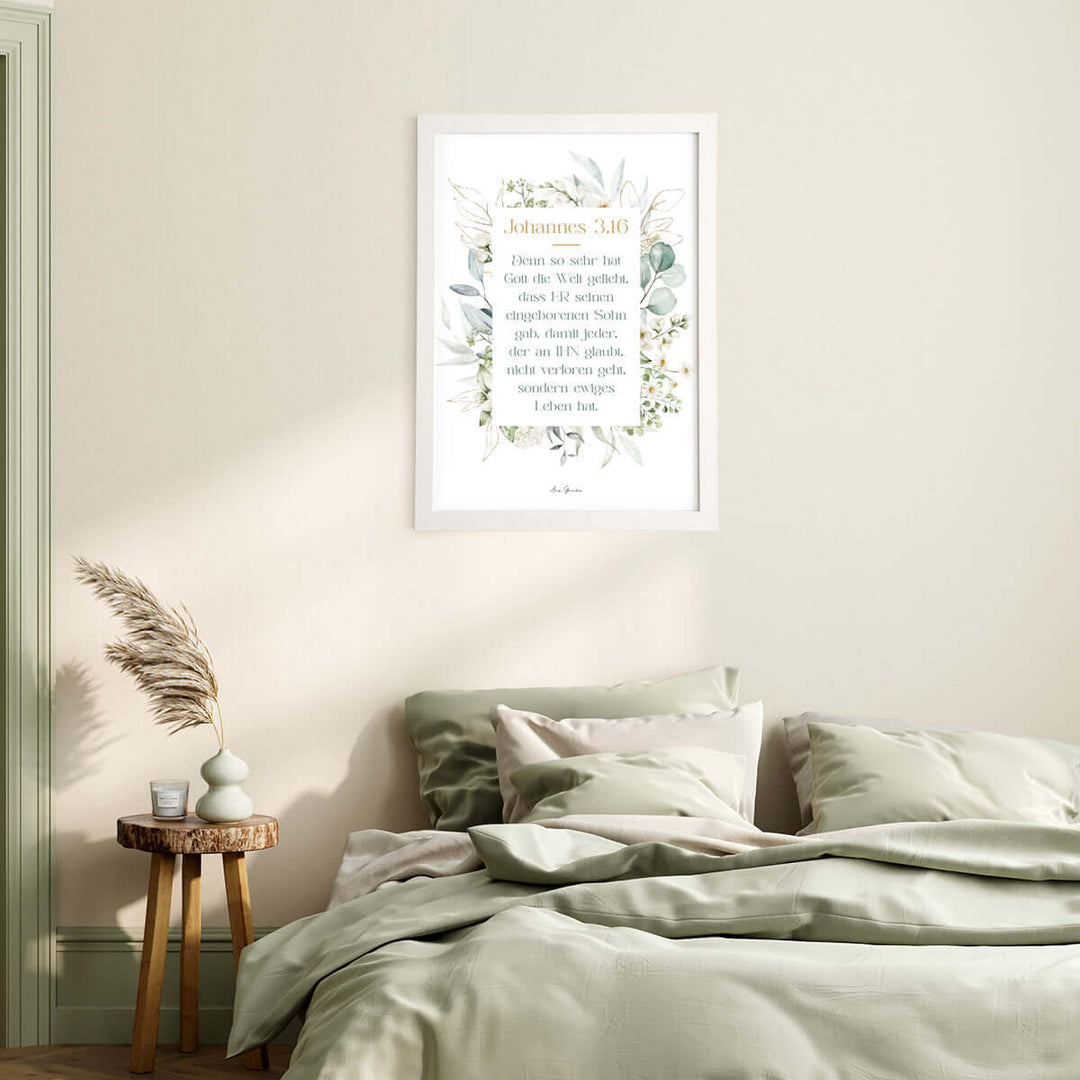 Poster "Johannes 3,16" · Pflanzen · Bibelvers