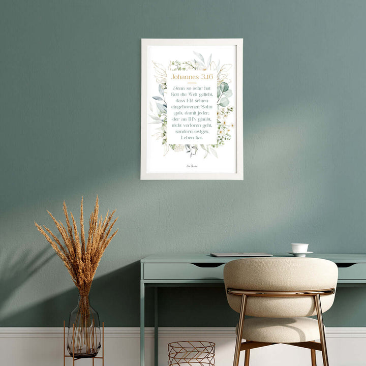 Poster "Johannes 3,16" · Pflanzen · Bibelvers