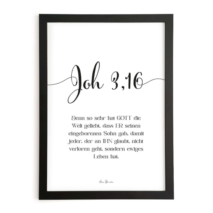 Poster "Johannes 3,16" · Lettering · Bibelvers