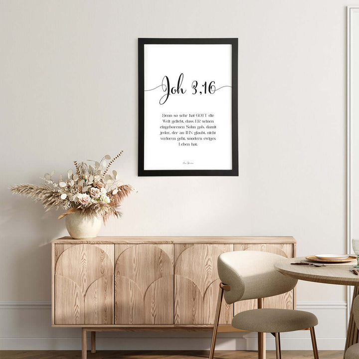 Poster "Johannes 3,16" · Lettering · Bibelvers