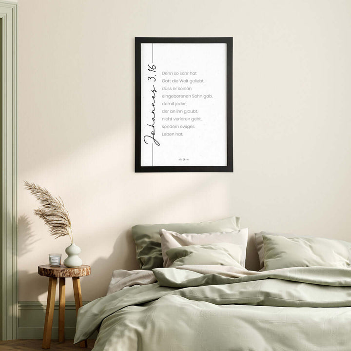 Poster "Johannes 3,16" · s/w · Bibelvers