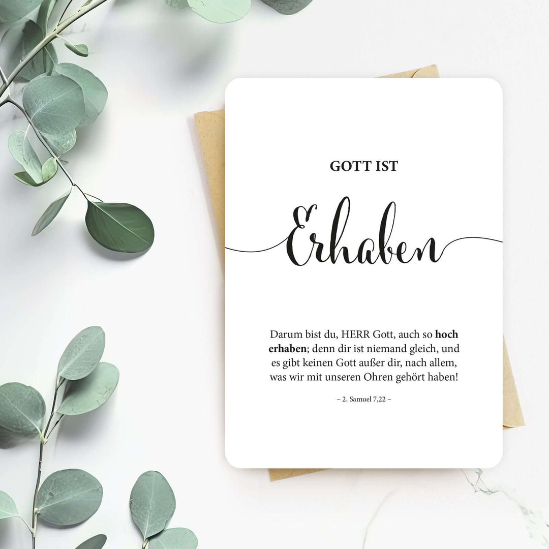 Karte "Gott ist Erhaben" · Lettering · Serie Gottes Wesen – Aus Gnade