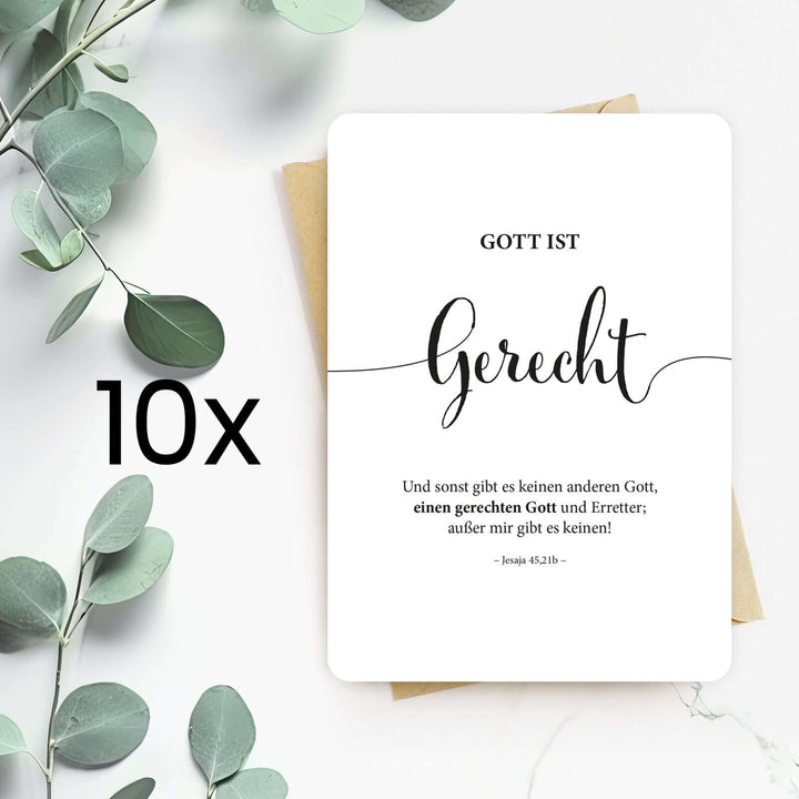 Karte "Gott ist Gerecht" · Lettering · Serie Gottes Wesen – Aus Gnade