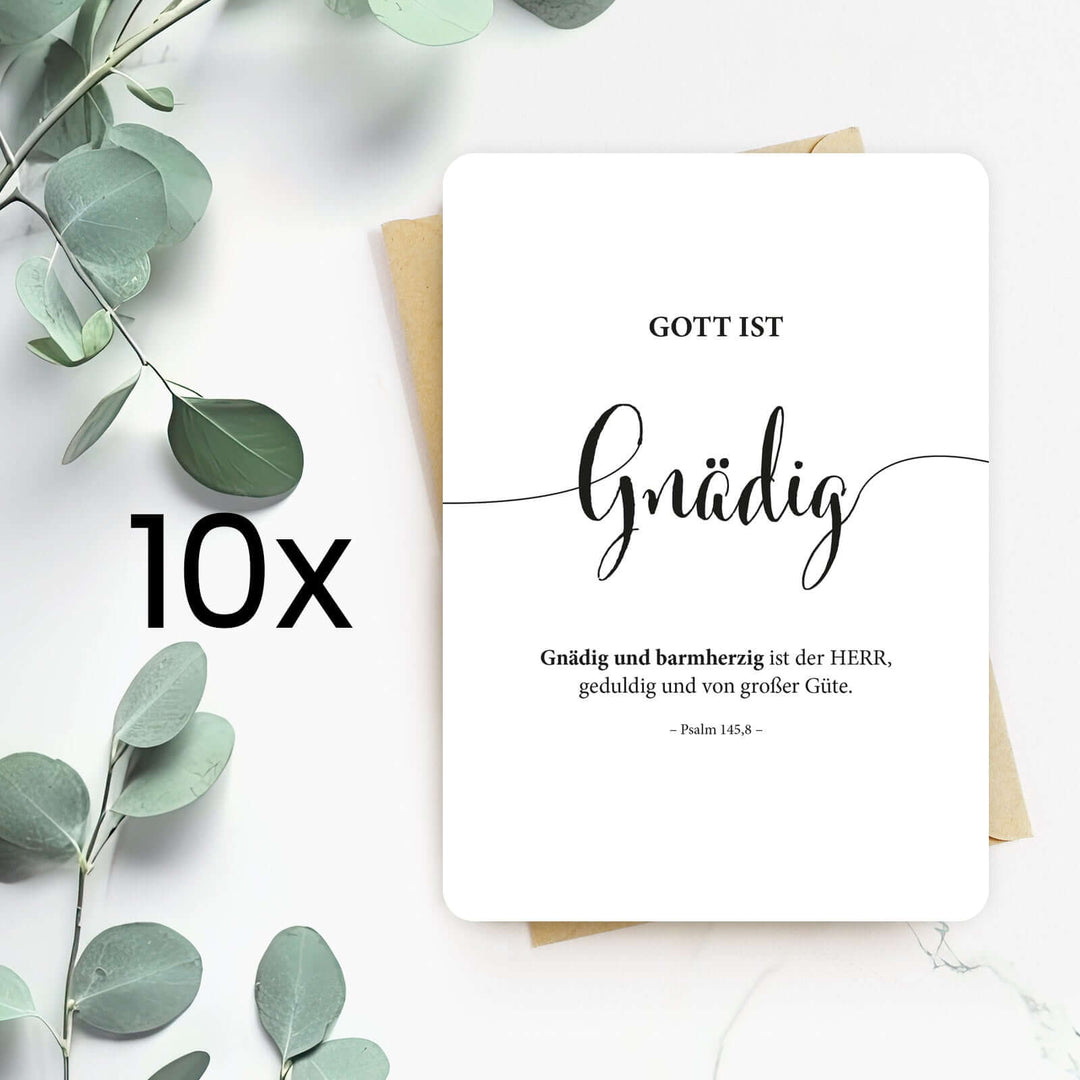 Karte "Gott ist Gnädig" · Lettering · Serie Gottes Wesen – Aus Gnade