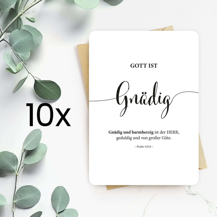Karte "Gott ist Gnädig" · Lettering · Serie Gottes Wesen – Aus Gnade