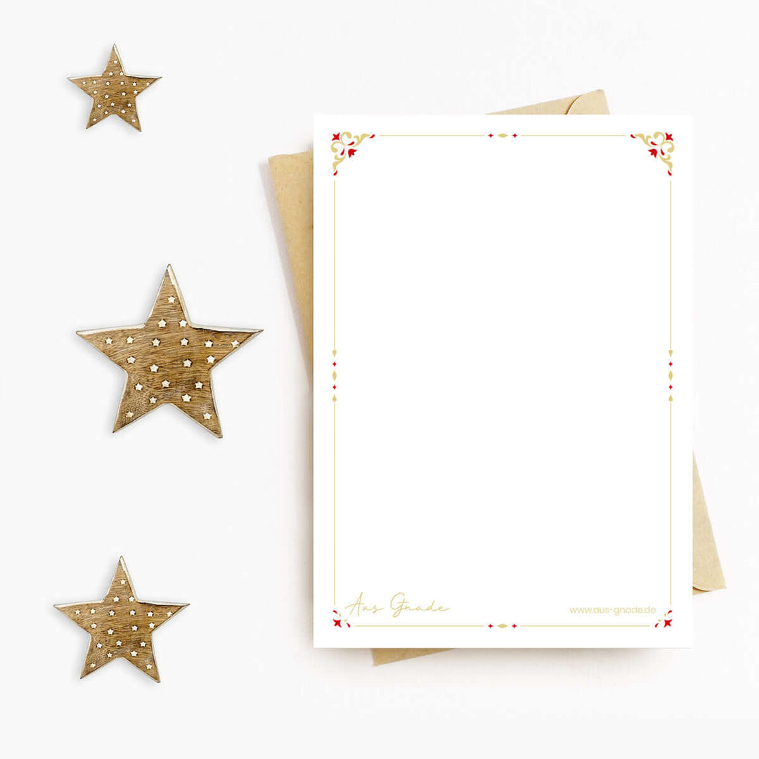 Weihnachtskarte "JESUS" mit Bibelvers · A6 · mit Gold veredelt – Aus Gnade