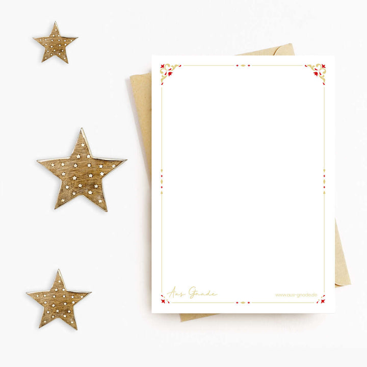 Weihnachtskarte "JESUS" mit Bibelvers · A6 · mit Gold veredelt – Aus Gnade