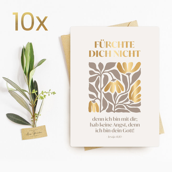 Postkarte "Fürchte dich nicht" Jahreslosung 2027 · Bibelvers · A6 · mit Gold veredelt