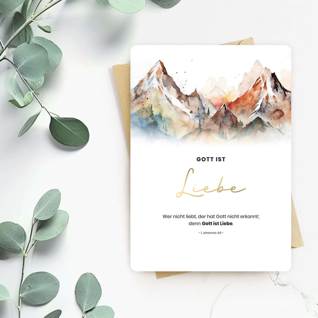 Karte "Gott ist Liebe" · Berge · Serie Gottes Wesen – Aus Gnade