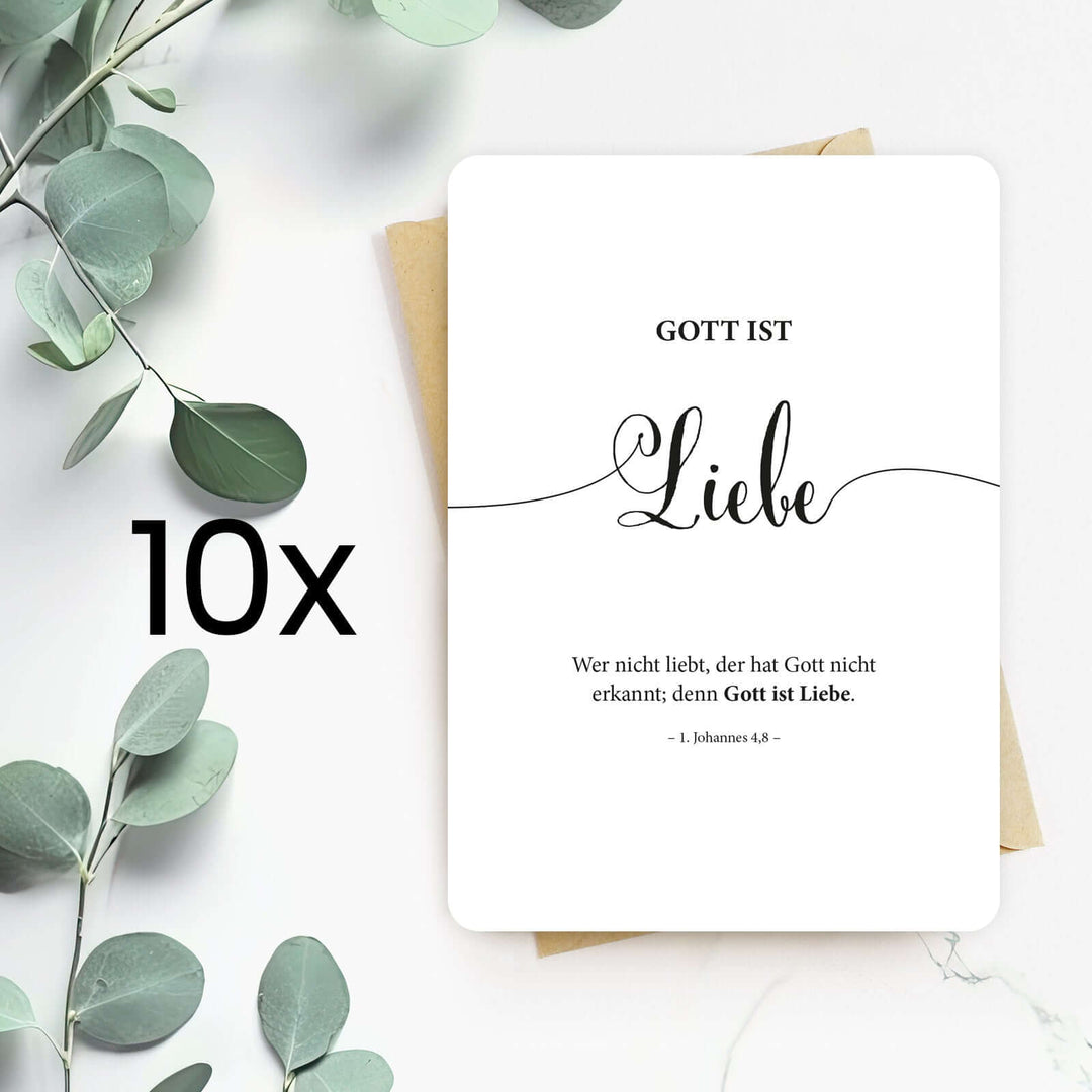 Karte "Gott ist Liebe" · Lettering · Serie Gottes Wesen – Aus Gnade