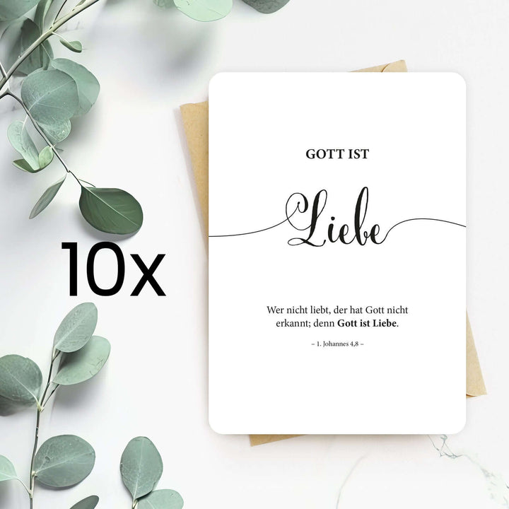 Karte "Gott ist Liebe" · Lettering · Serie Gottes Wesen – Aus Gnade