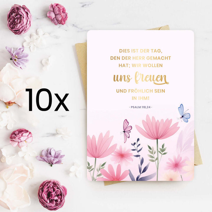 Karte "uns freuen" · Blumen · Serie Psalmen