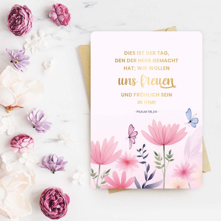 Karte "uns freuen" · Blumen · Serie Psalmen