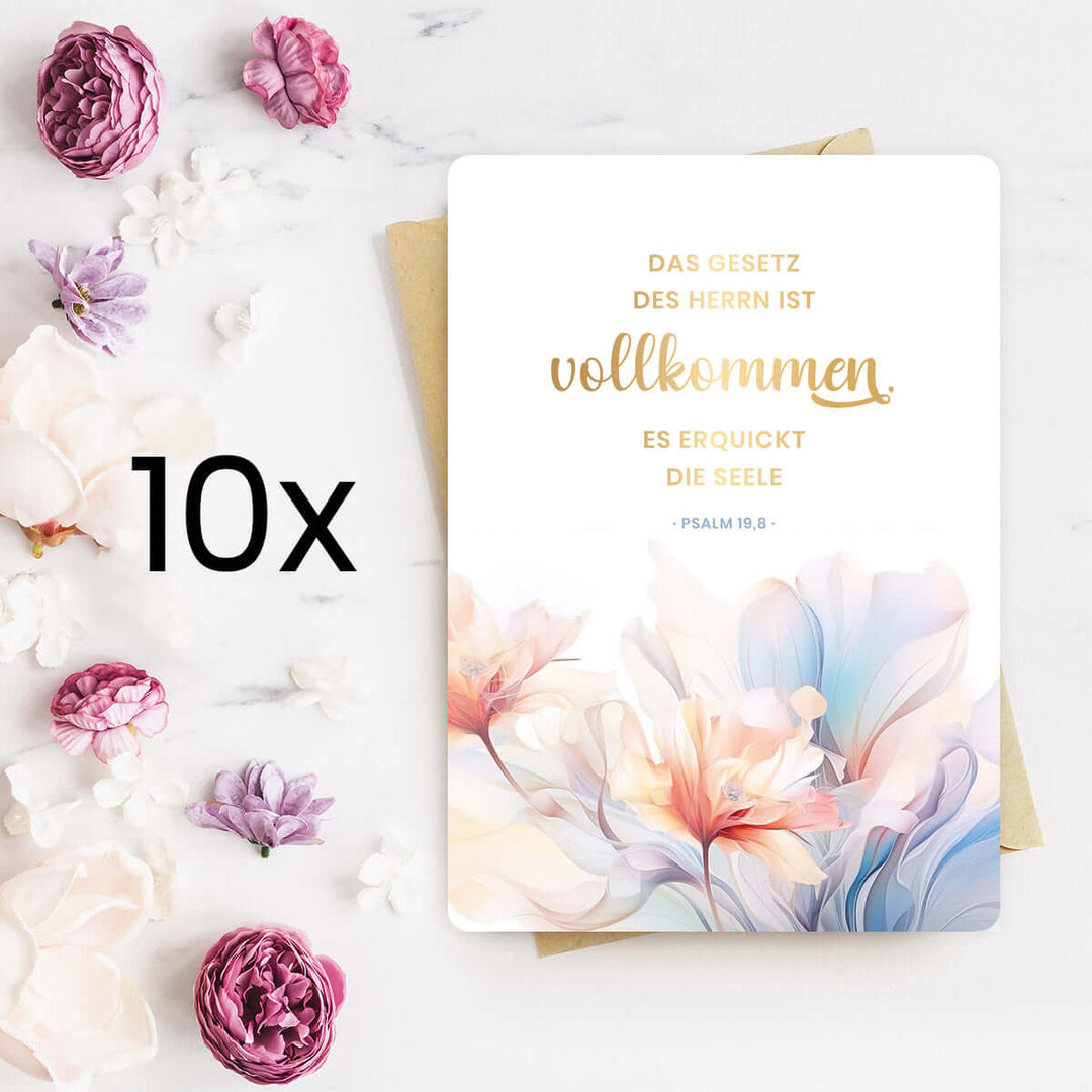 Karte "vollkommen" · Blumen · Serie Psalmen