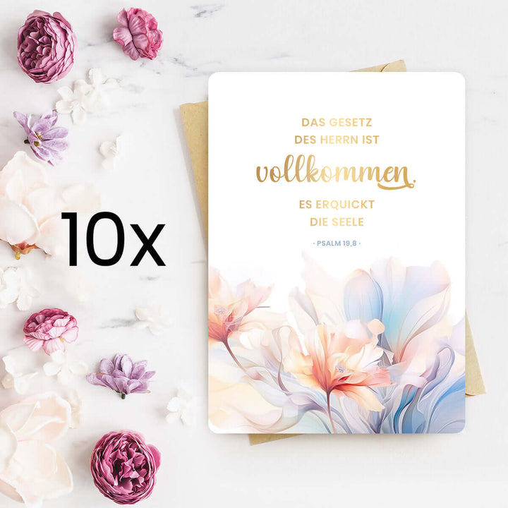 Karte "vollkommen" · Blumen · Serie Psalmen