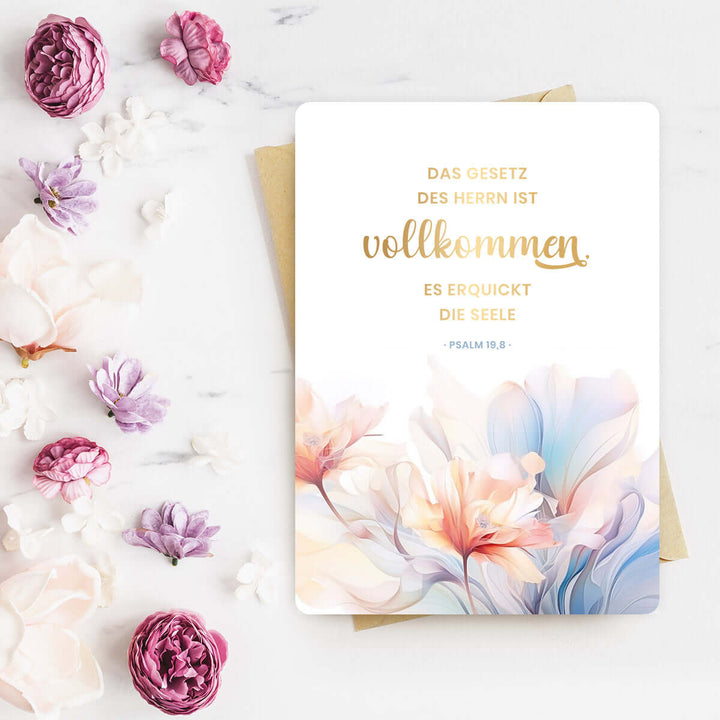 Karte "vollkommen" · Blumen · Serie Psalmen